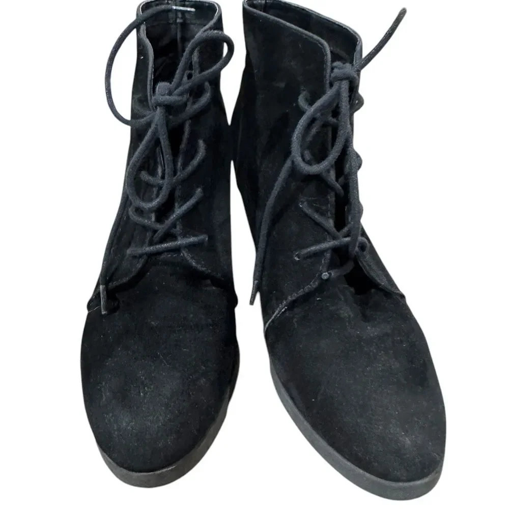 Madden Girl Women's Black Wedge Ankle Boots, Size 9